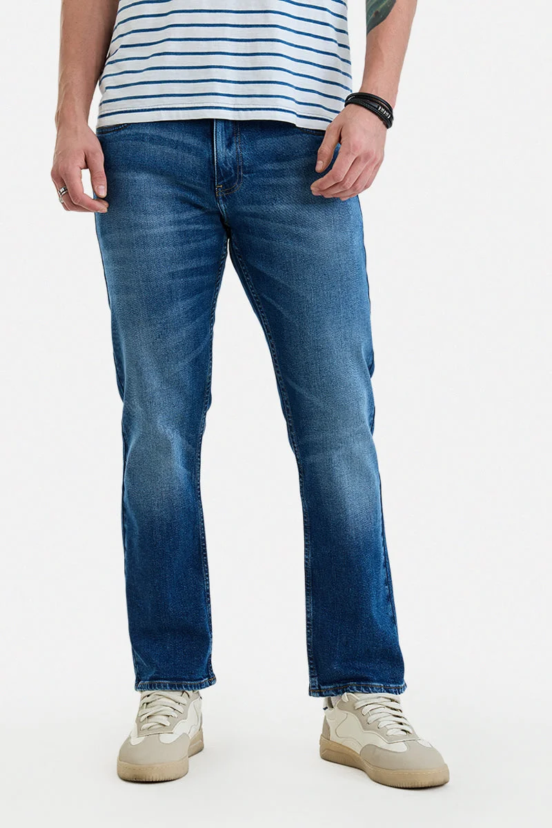 Comfort Fit Washed Stretch Jeans